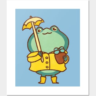 chibi rainy day frog Posters and Art